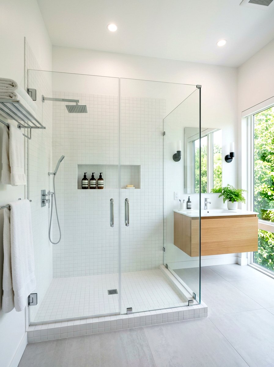 Minimalist White Shower Niche - 30 shower niche ideas