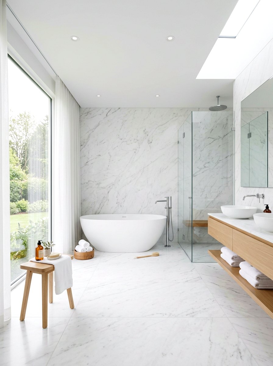 Minimalist White Spa Bath - 30 mini spa room ideas