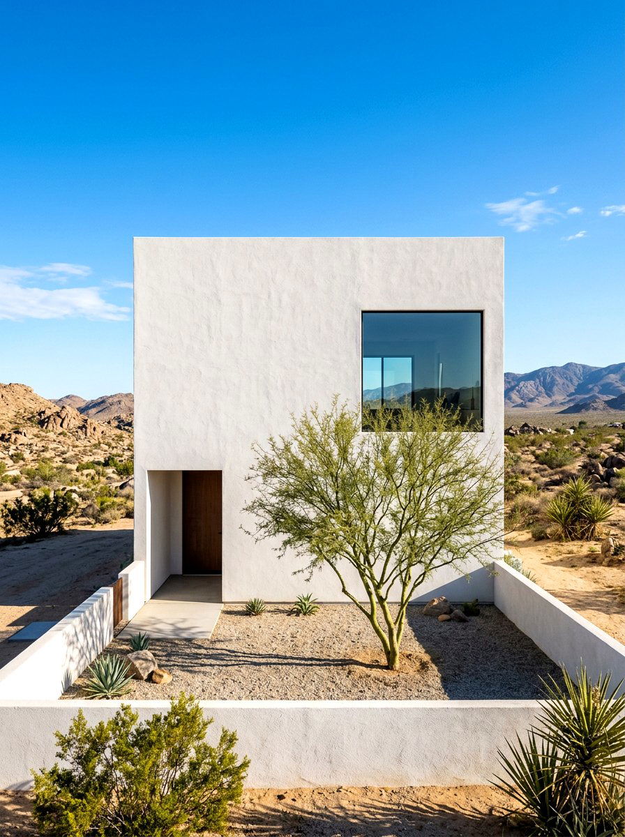 Minimalist White Stucco Box - 30 stucco house exterior ideas