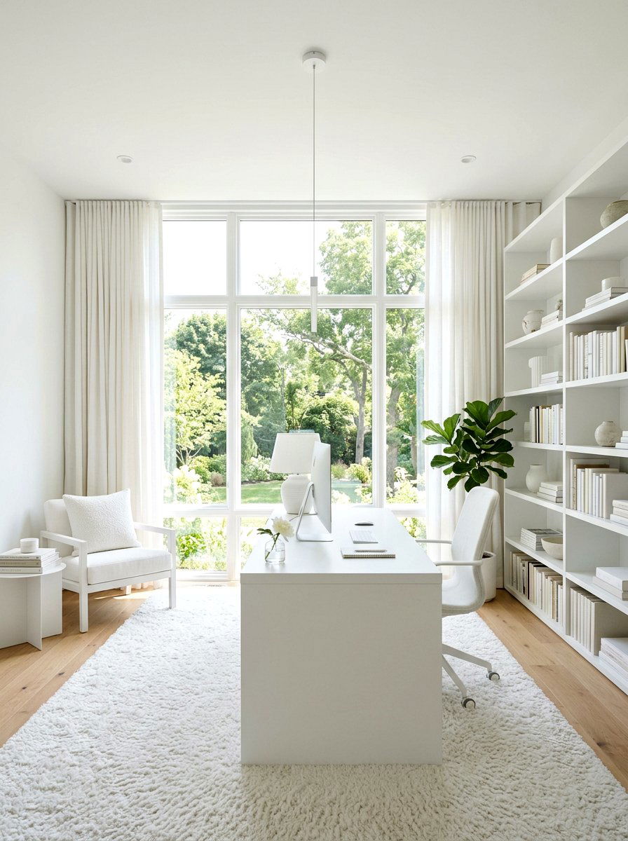 Minimalist White Study Room - 30 study room ideas