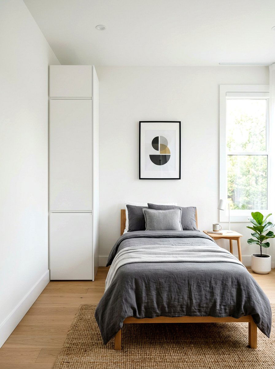 Minimalist White Tall Slim Cabinet - 30 slim storage cabinet ideas