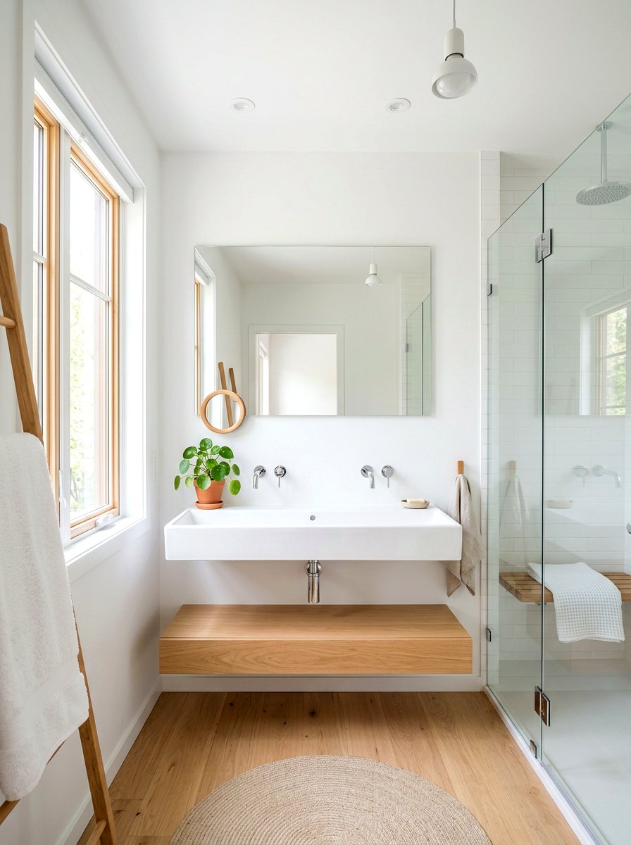 Minimalist White Trough Sink - 30 trough sink bathroom ideas