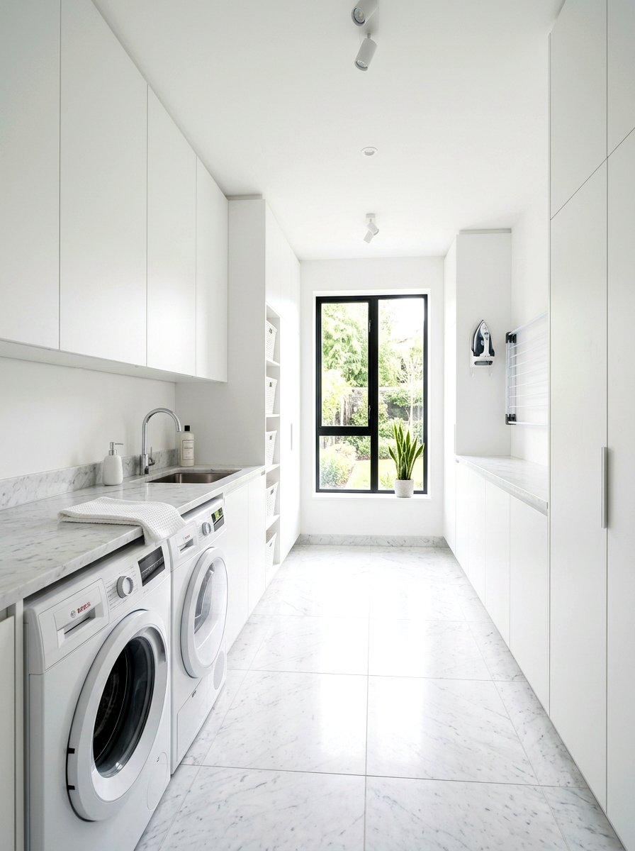 Minimalist White Utility Room - 30 small utility room ideas