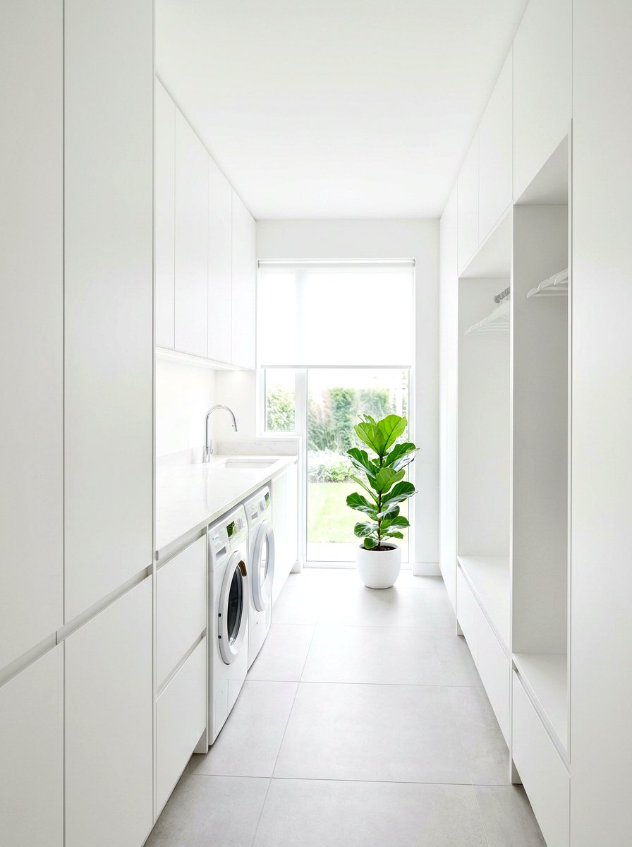 Minimalist White Utility - 30 utility kitchen ideas
