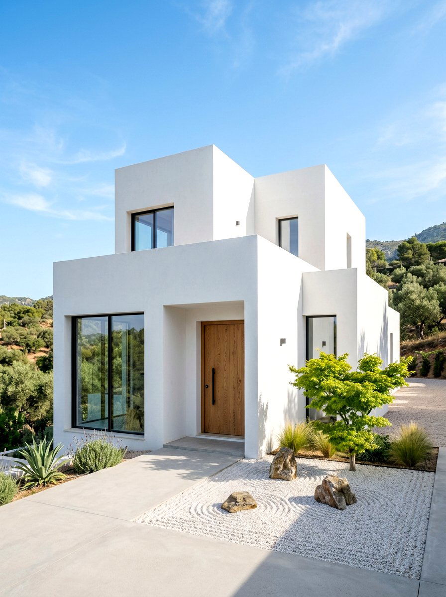 Minimalist White Villa - 30 villa exterior ideas