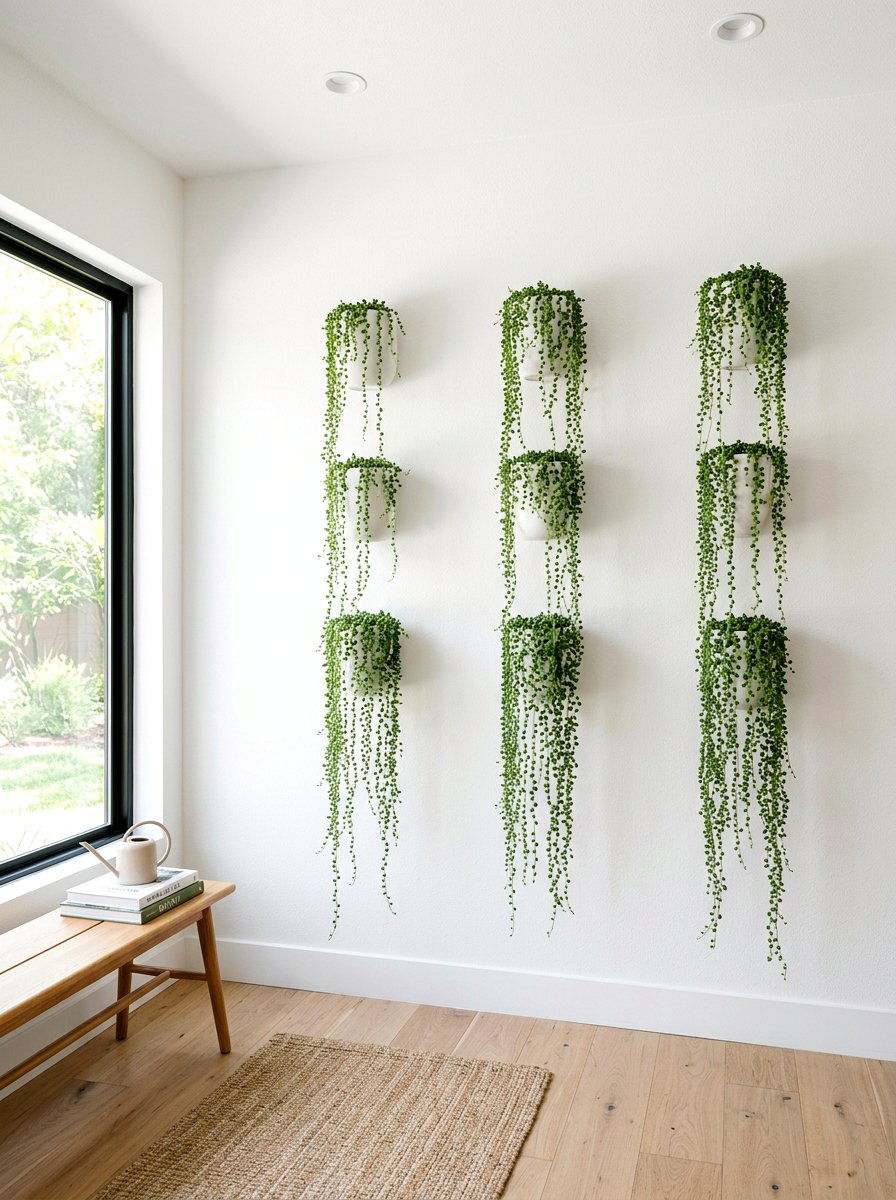 Minimalist White Wall Planter - 30 green wall ideas