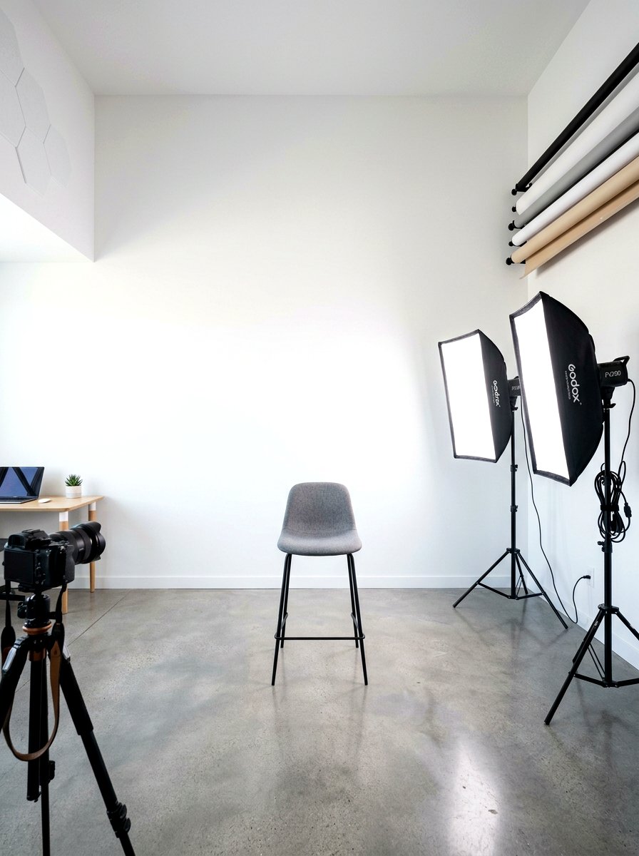Minimalist White Wall - 30 home studio backdrop ideas