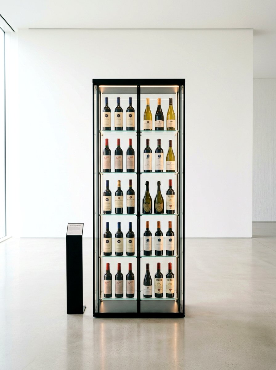 Minimalist Wine Display Case - 30 basement wine room ideas