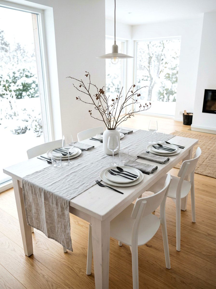 Minimalist Winter Table Setting - 30 holiday dining table ideas
