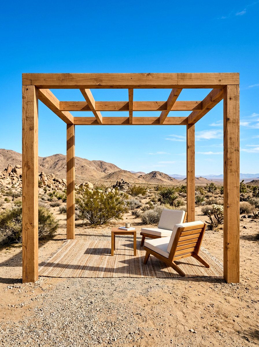 Minimalist Wood Beam - 30 wood patio cover ideas