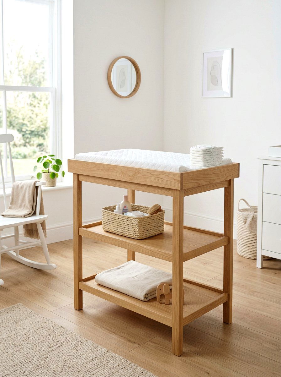 Minimalist Wood Changing Table - 30 changing station ideas