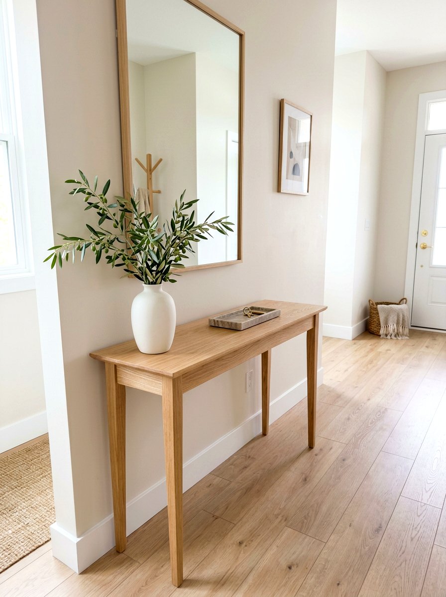 Minimalist Wood Console Table - 30 console table entry ideas