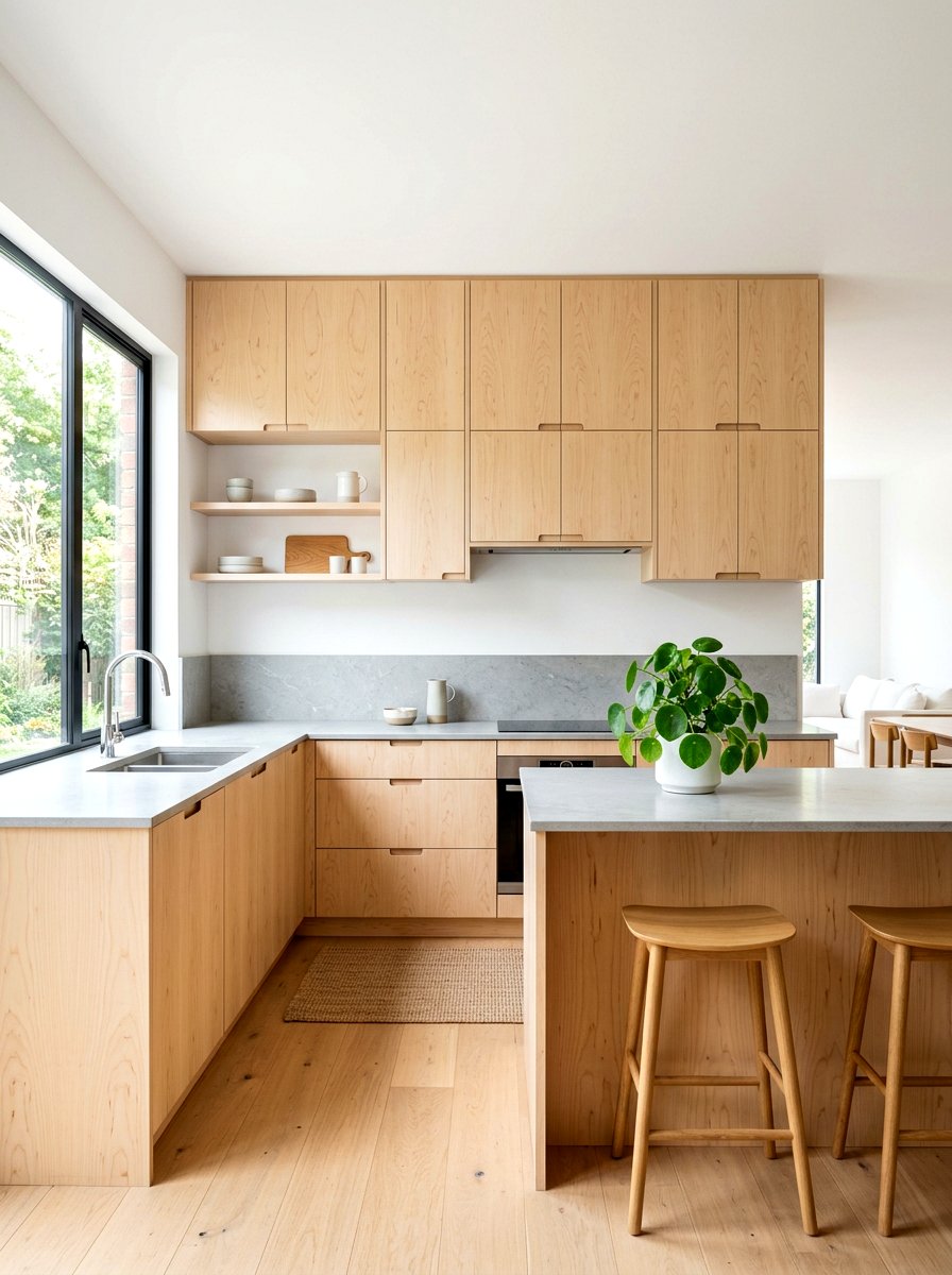 Minimalist Wood Kitchen - 30 warm wood cabinet kitchen ideas
