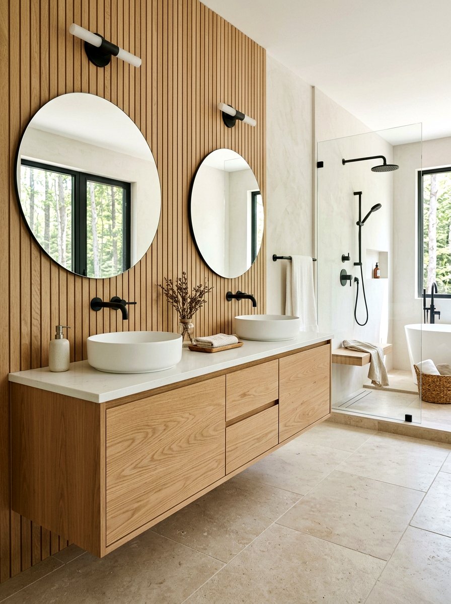 Minimalist Wood Organic Modern Bathroom - 30 organic modern bathroom ideas
