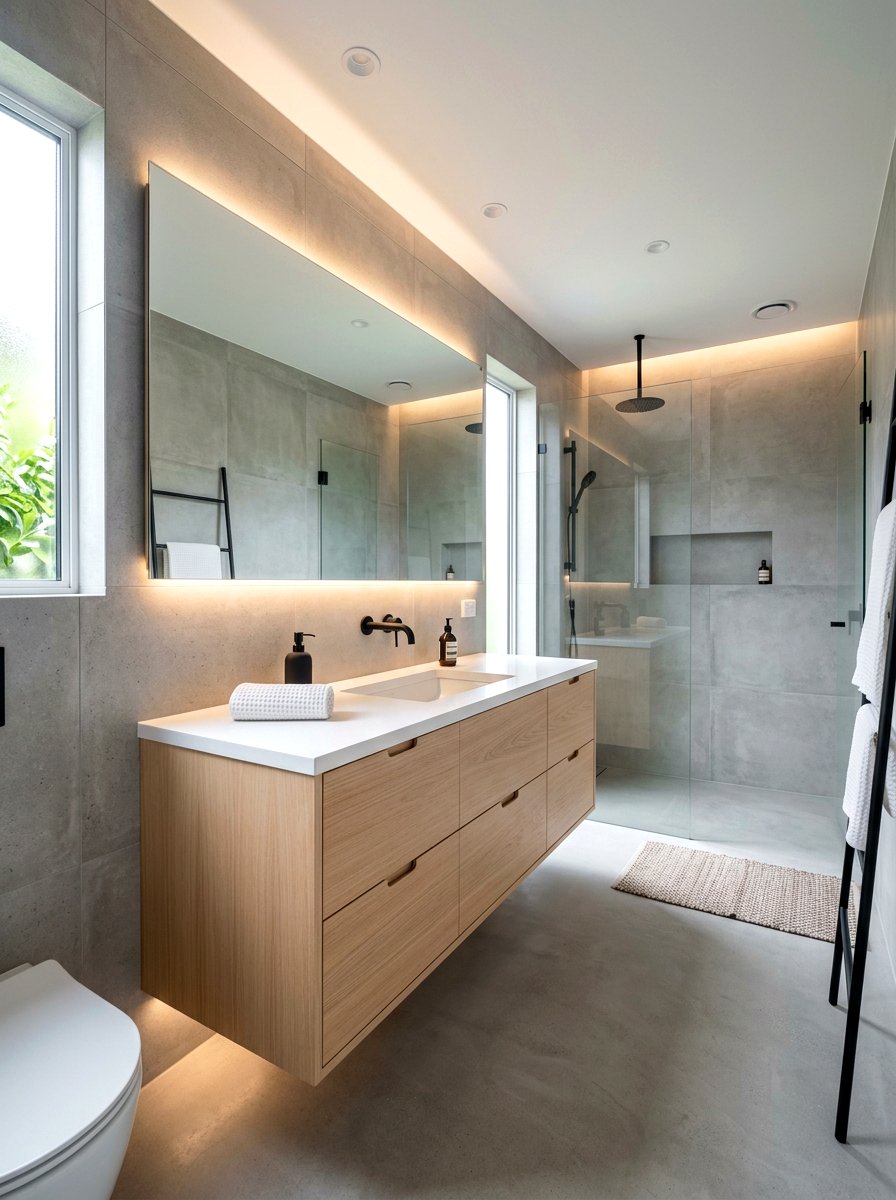 Minimalist Wood Vanity - 30 wood vanity ideas