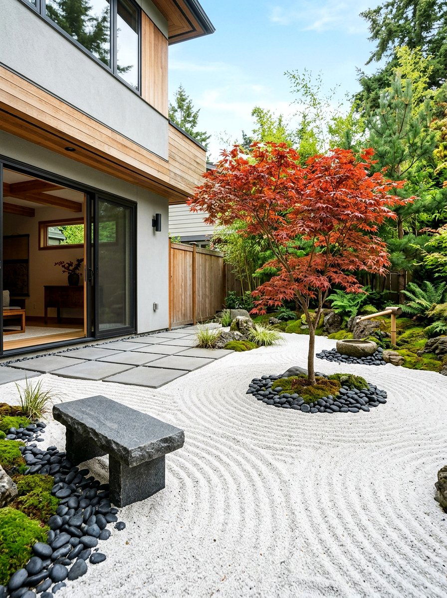 Minimalist Zen Garden Patio - 30 walkout basement patio ideas
