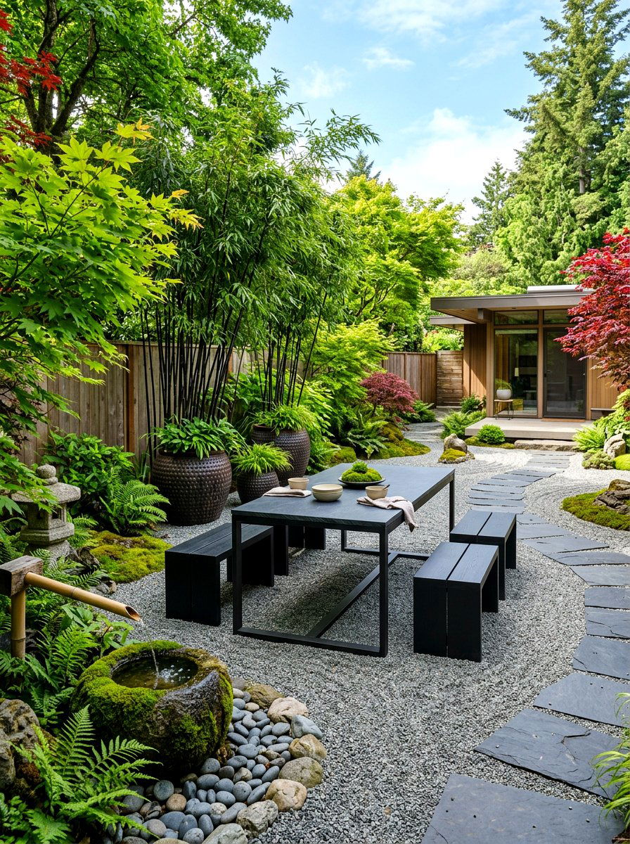 Minimalist Zen Garden - 30 alfresco birthday party ideas