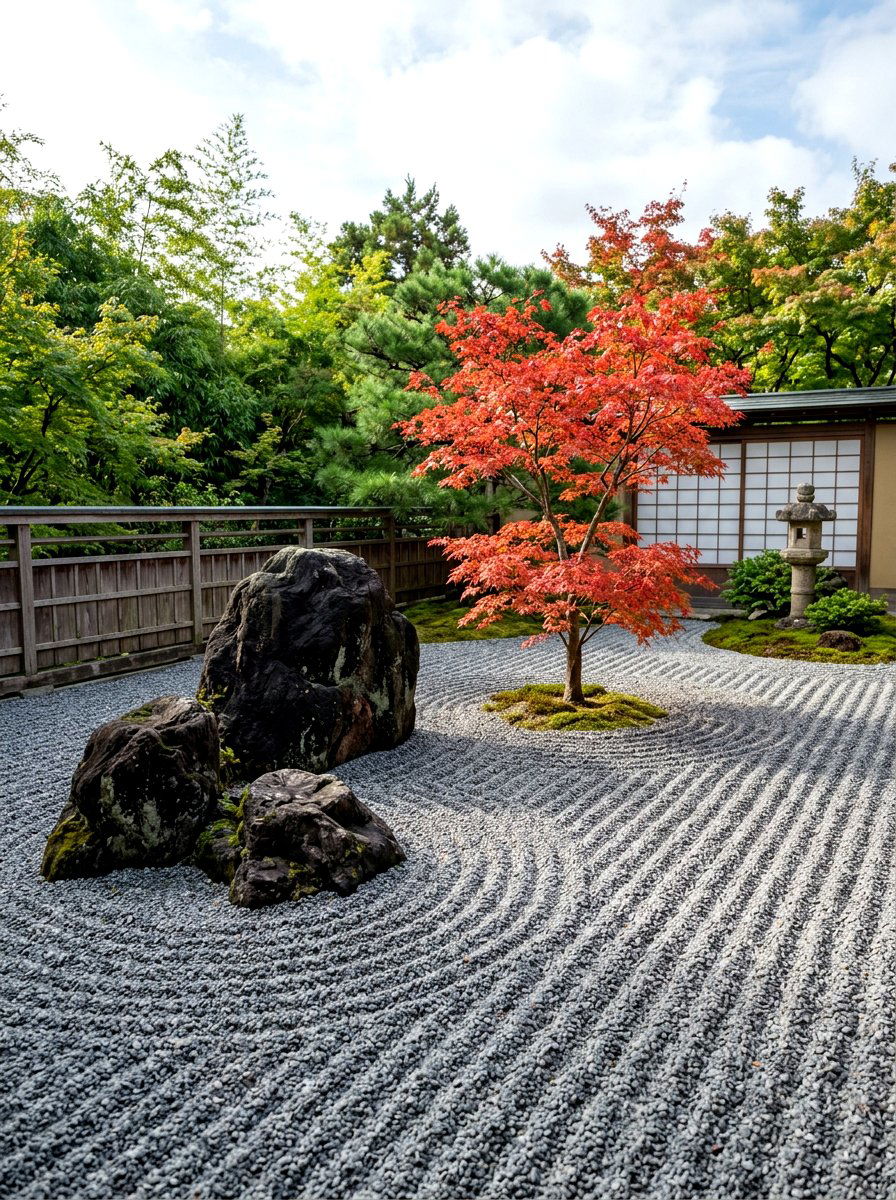 Minimalist Zen Rock Garden - 30 modern flower bed ideas