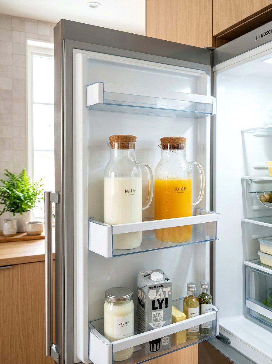 Minimalist aesthetic milk carafe - 30 aesthetic fridge organization ideas