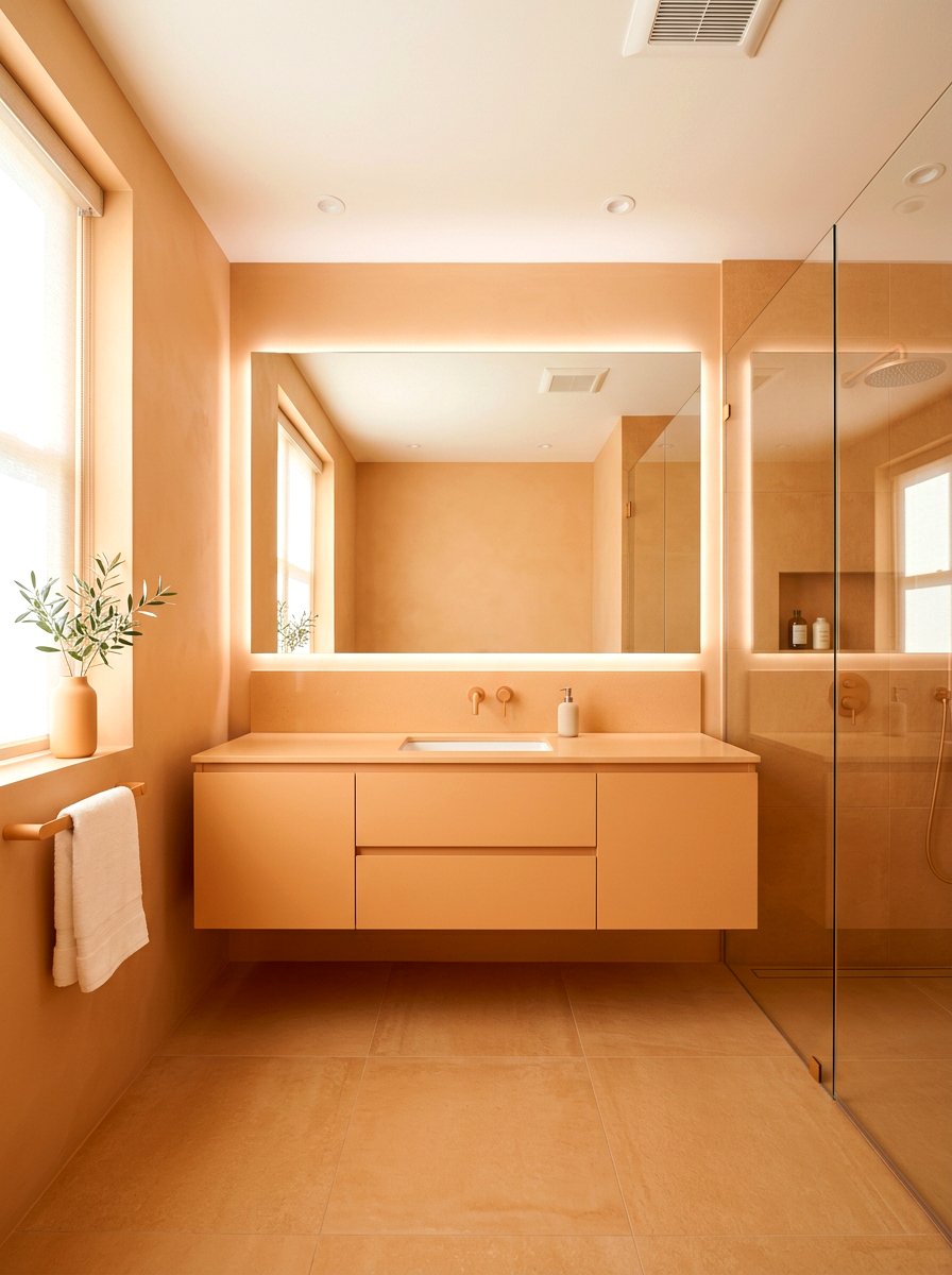 Minimalist apricot bathroom - 30 apricot bathroom ideas