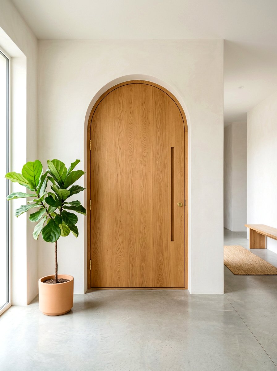 Minimalist arched front door - 30 arched front door ideas