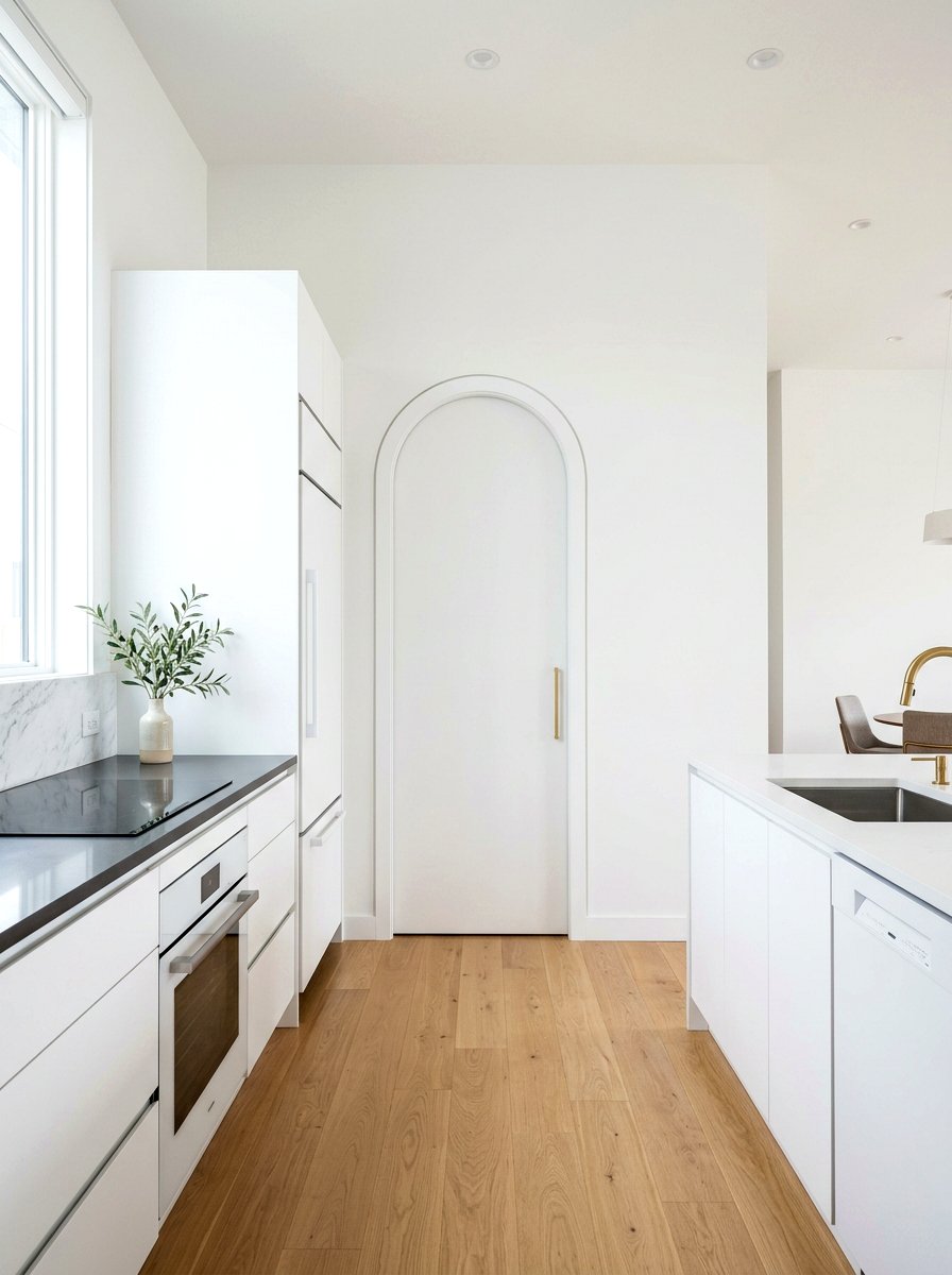 Minimalist arched pantry door - 30 arched pantry door ideas