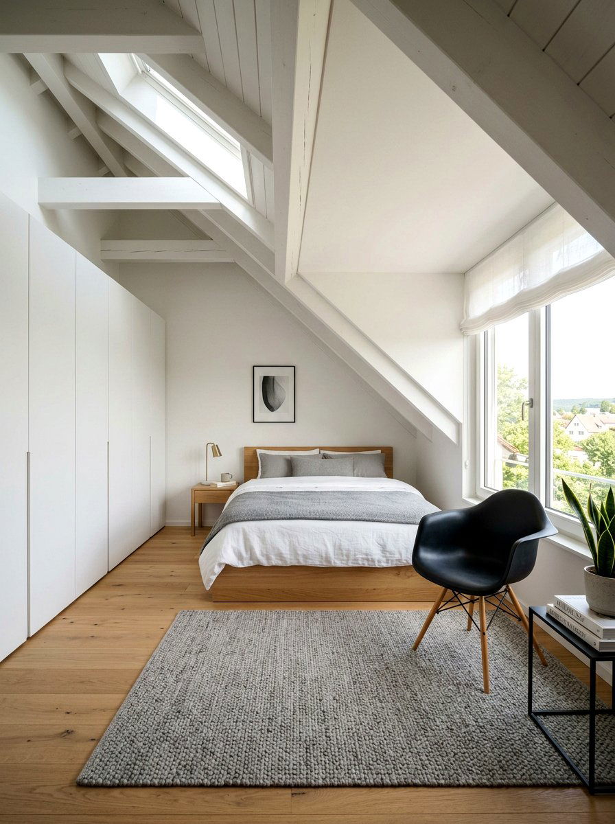 Minimalist attic bedroom - 30 attic guest room ideas