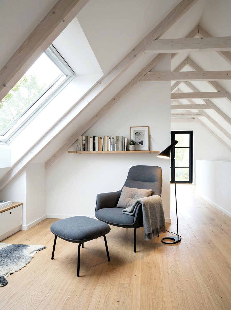 Minimalist attic reading space - 30 attic reading room ideas