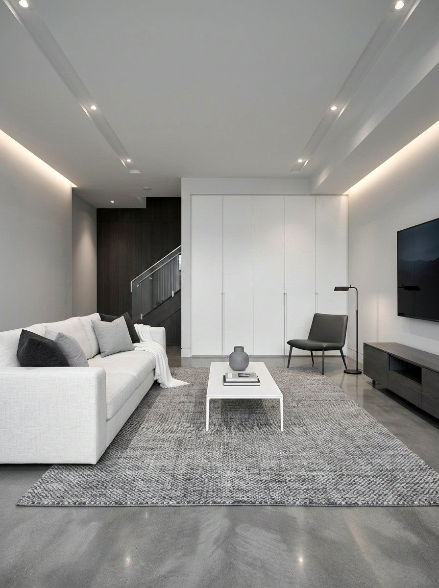 Minimalist basement lounge - 30 basement family lounge ideas