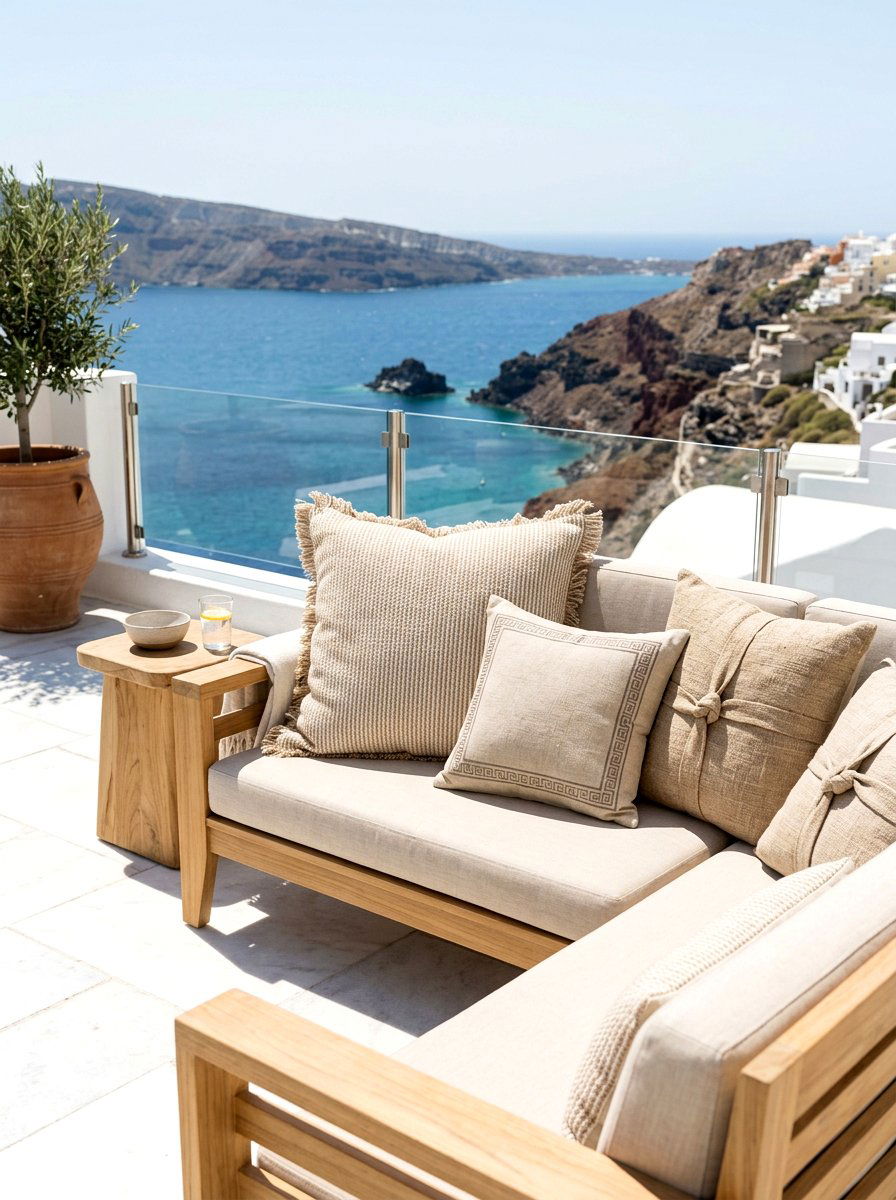 Minimalist beige linen outdoor pillow - 30 outdoor throw pillow ideas