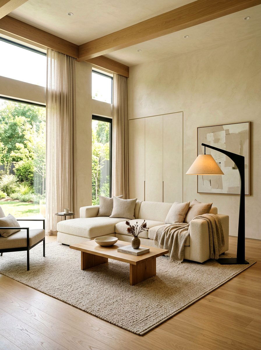 Minimalist beige living room - 30 beige living room ideas