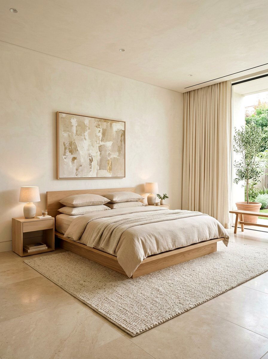 Minimalist beige set - 30 designer bedding bedroom ideas