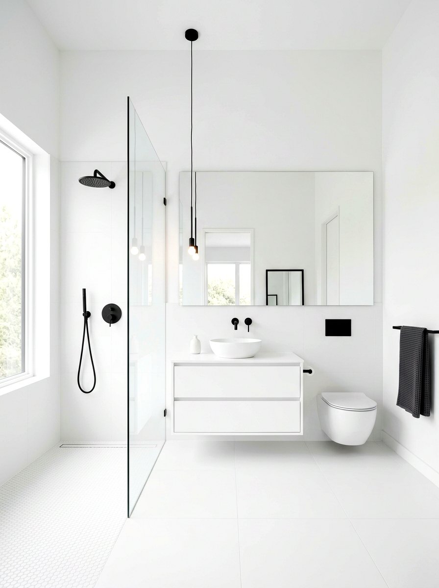 Minimalist black and white bathroom - 30 black and white bathroom ideas