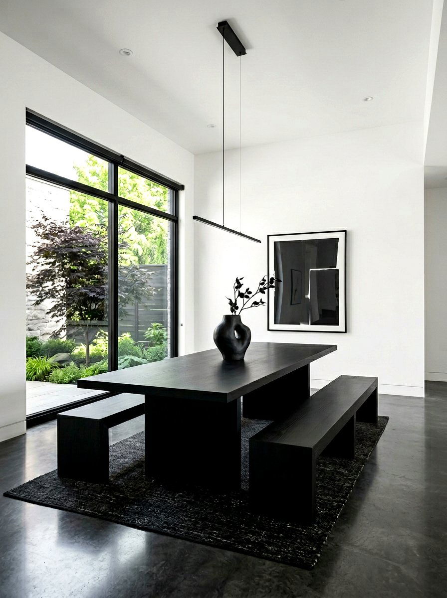 Minimalist black dining room - 30 black dining room ideas
