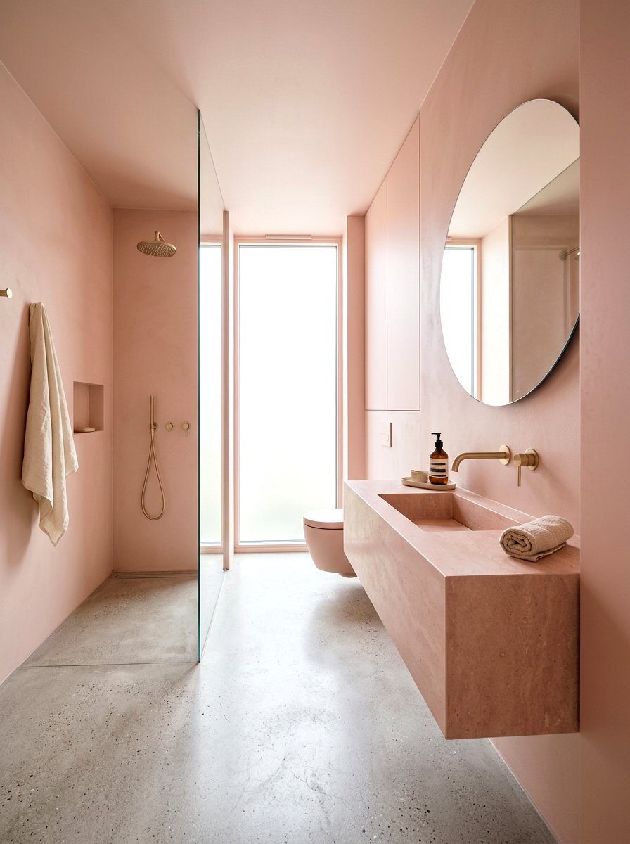 Minimalist blush pink bathroom - 30 blush bathroom ideas