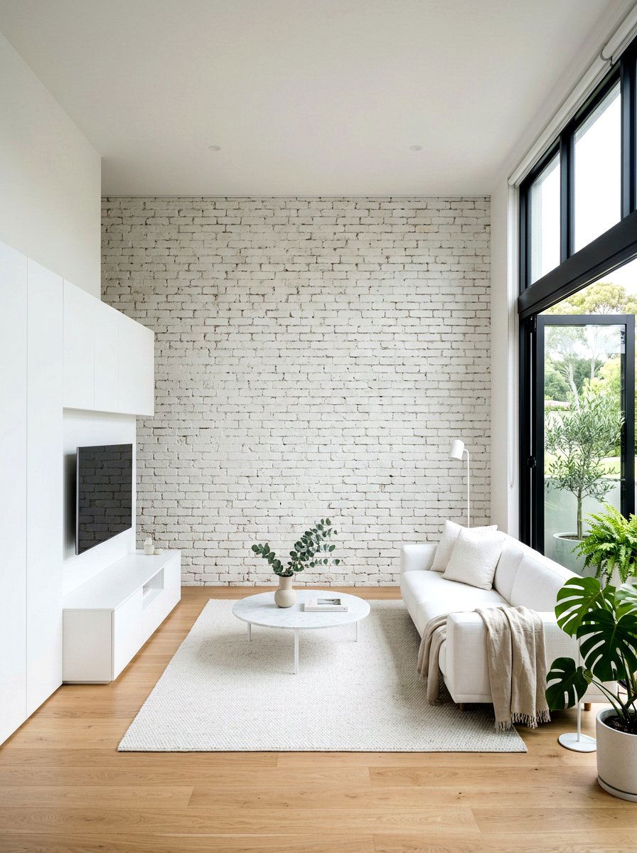 Minimalist brick wall living room - 30 exposed brick living room ideas