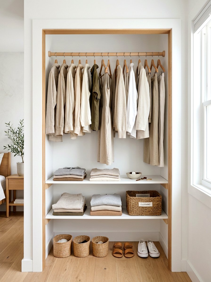 Minimalist capsule wardrobe - 30 aesthetic closet organization ideas