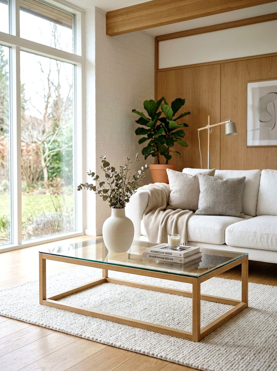 Minimalist ceramic vase - 30 glass coffee table styling ideas
