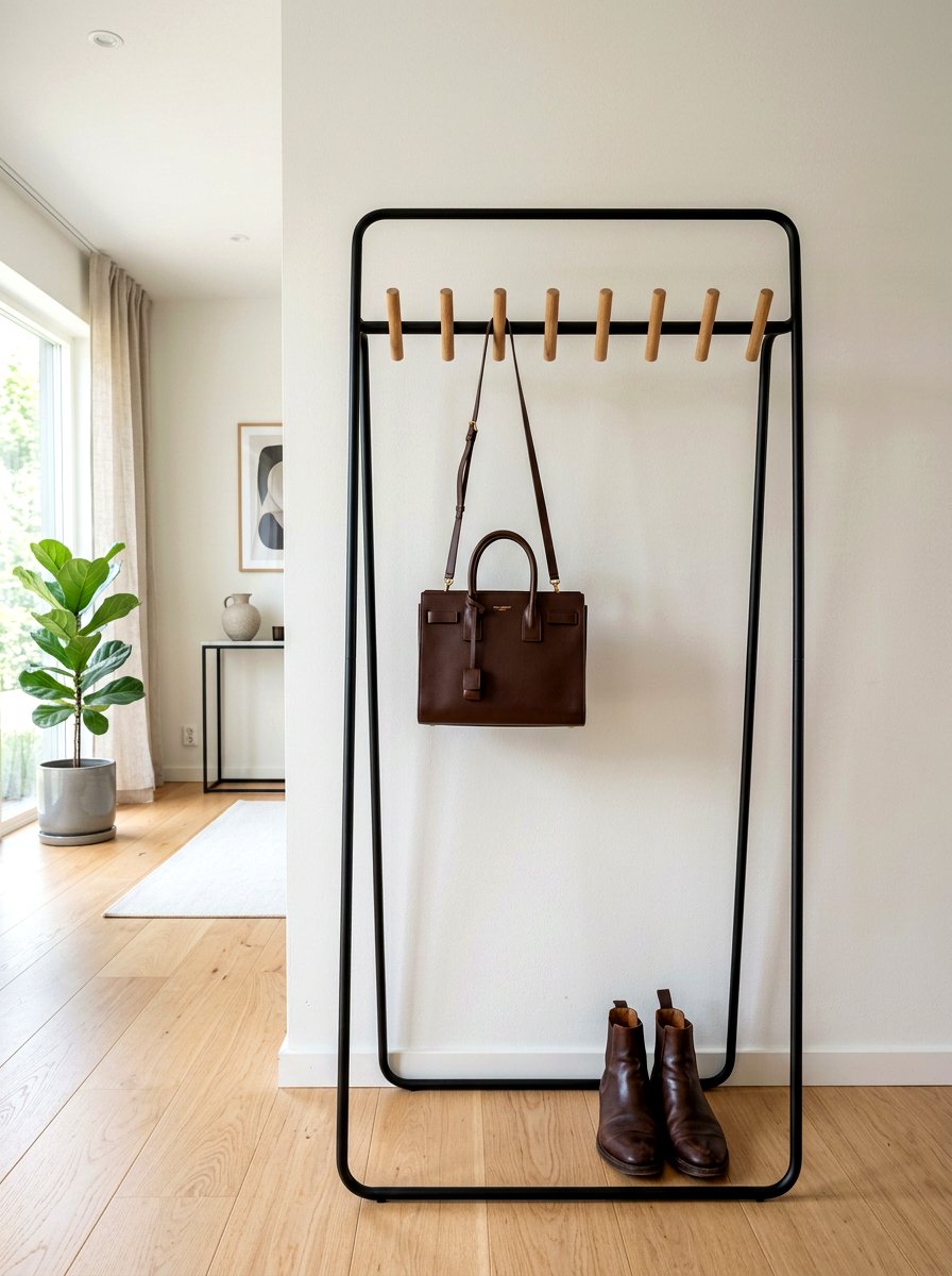 Minimalist coat rack - 30 drop zone shelf ideas