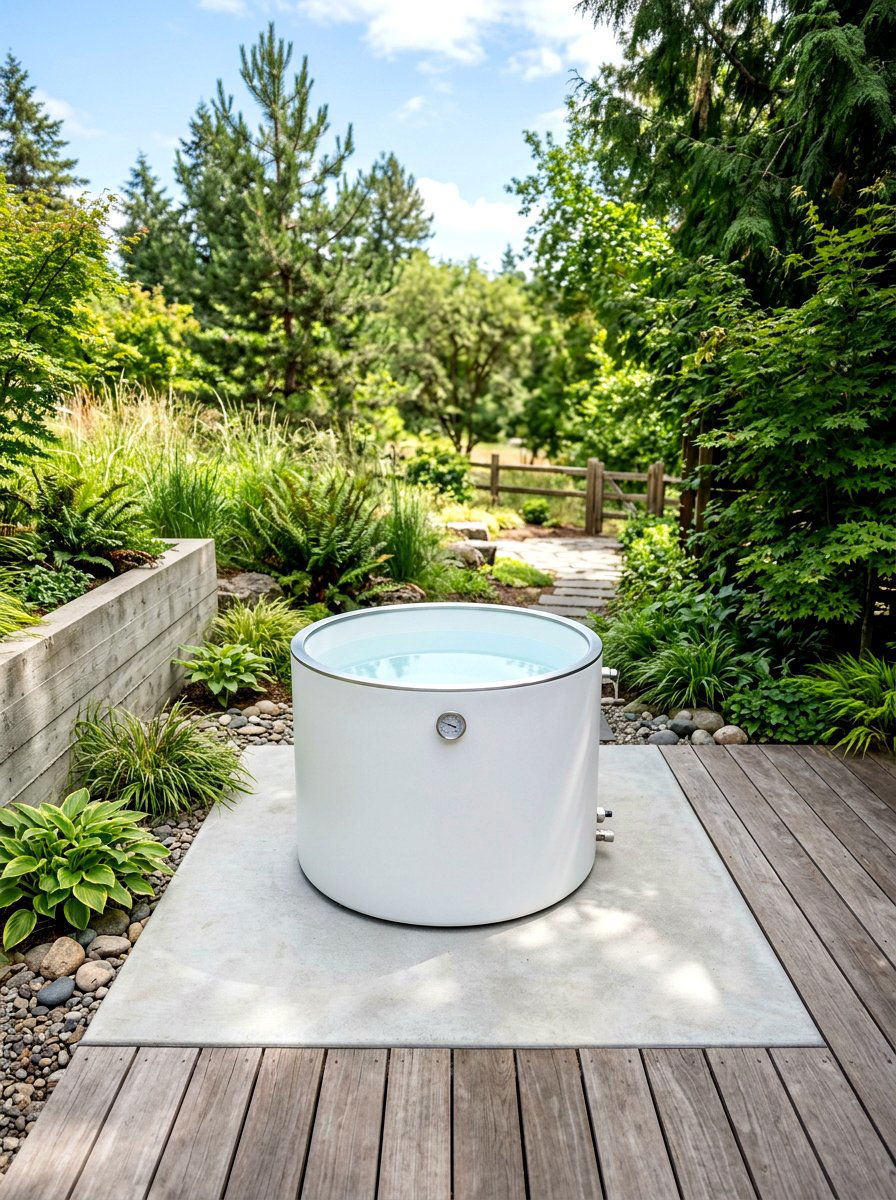 Minimalist cold plunge area - 30 cold plunge backyard ideas