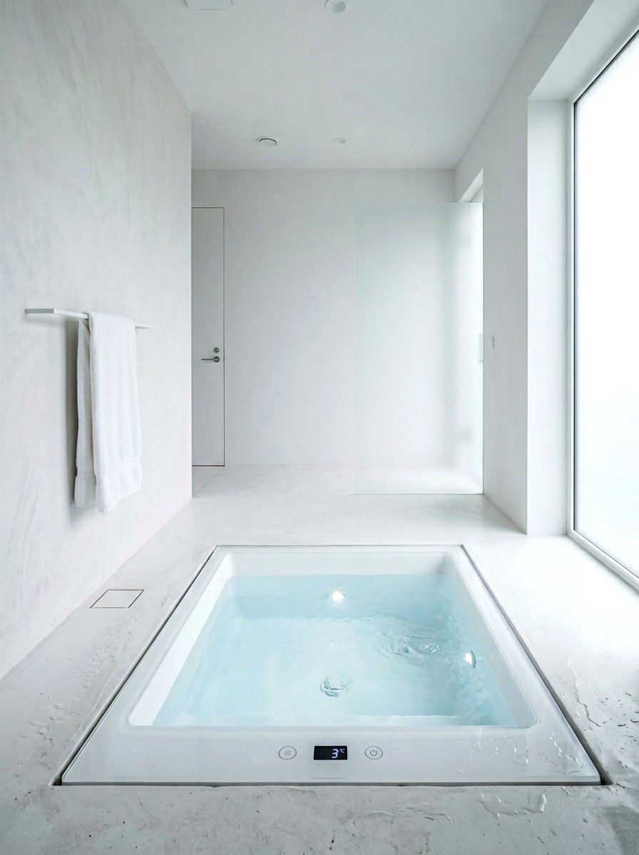 Minimalist cold plunge setup - 30 cold plunge room ideas