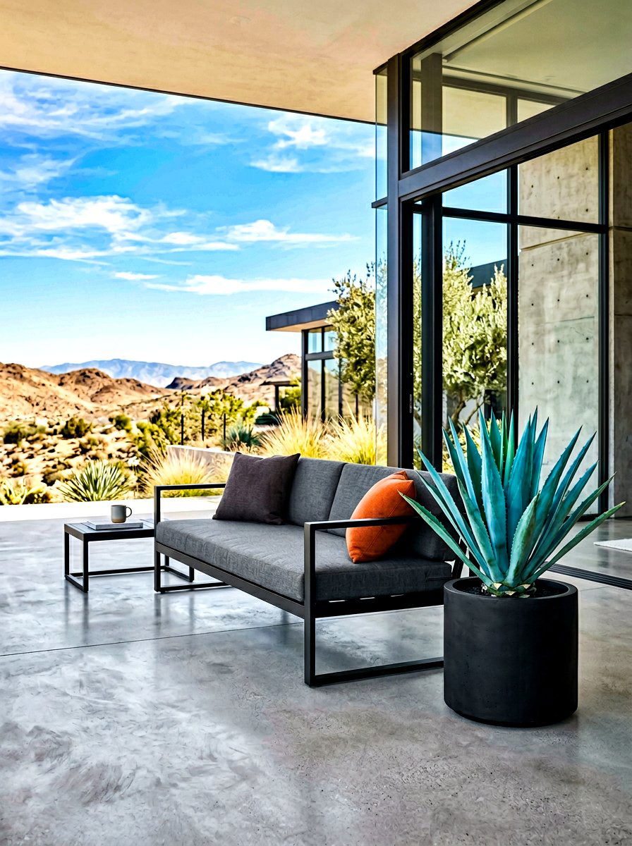 Minimalist concrete patio - 30 patio lounge ideas