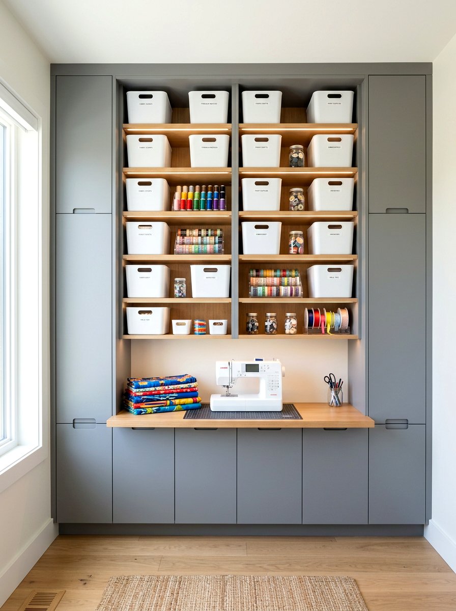Minimalist craft closet - 30 craft closet ideas