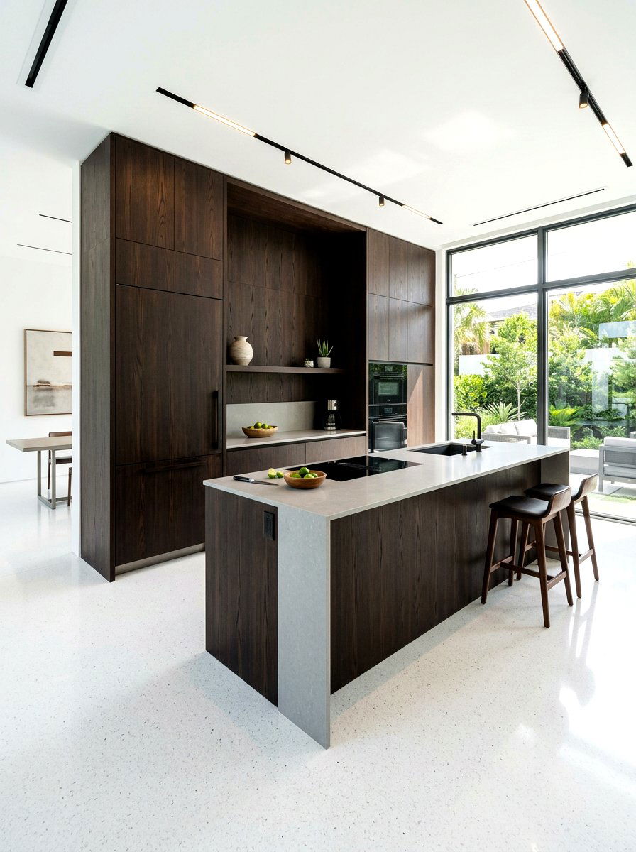 Minimalist dark wood kitchen - 30 dark wood kitchen ideas