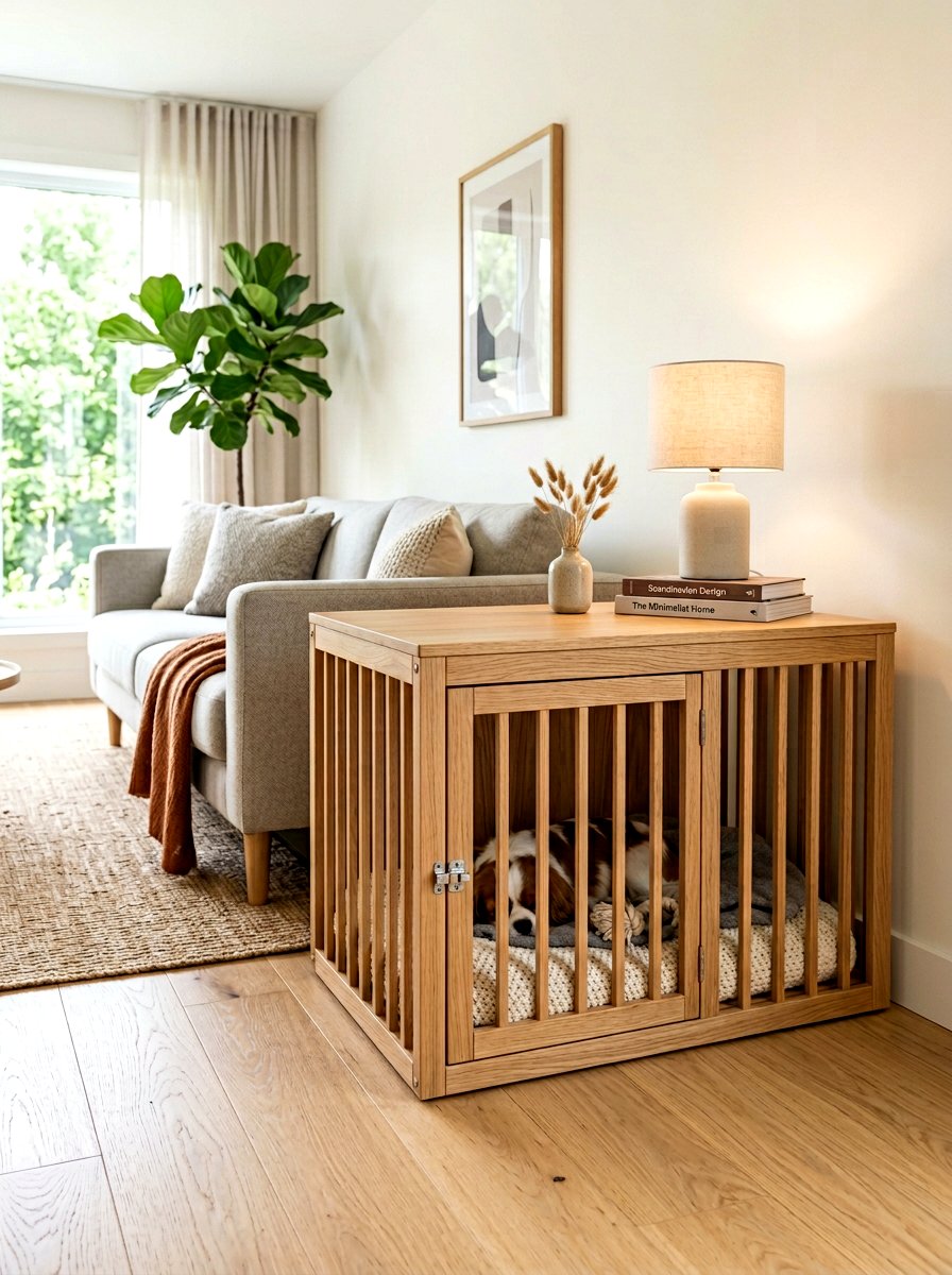 Minimalist dog crate furniture - 30 pet room ideas