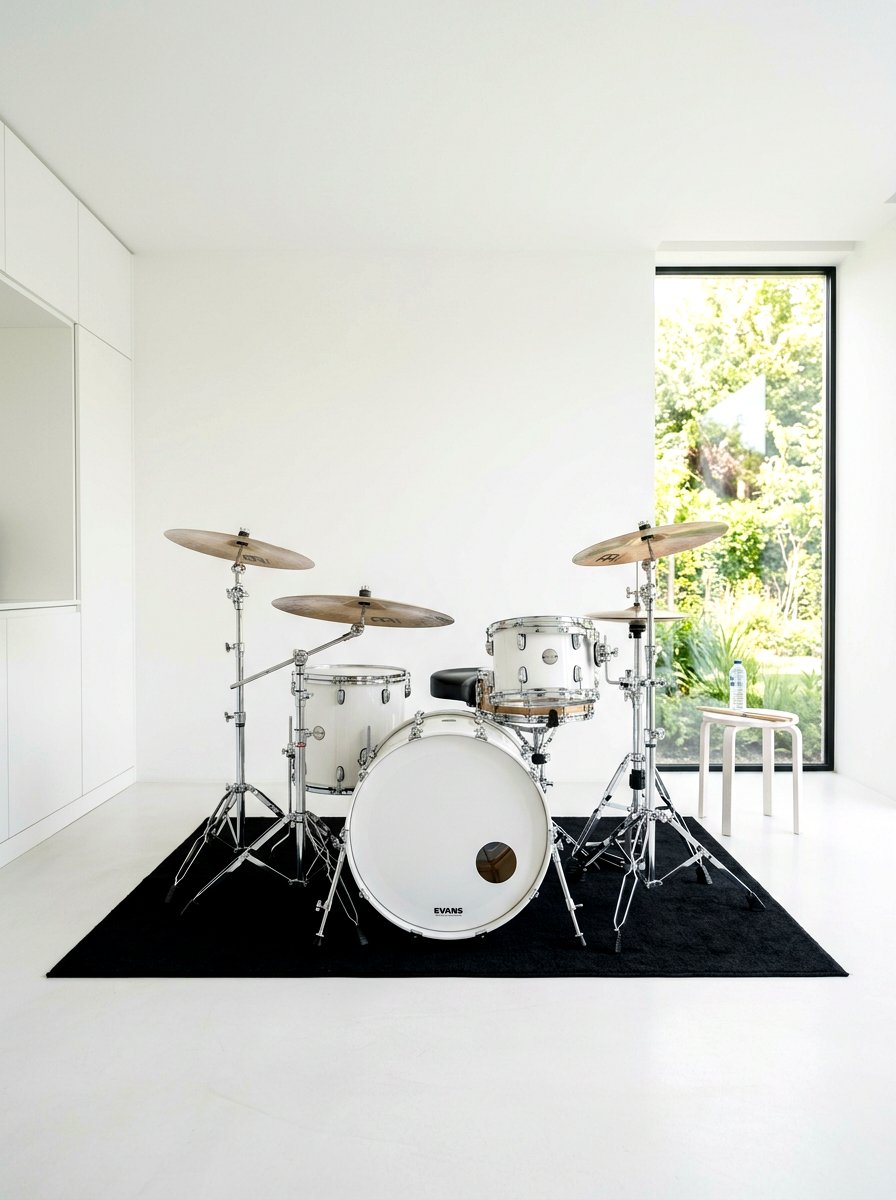 Minimalist drum room - 30 drum room ideas