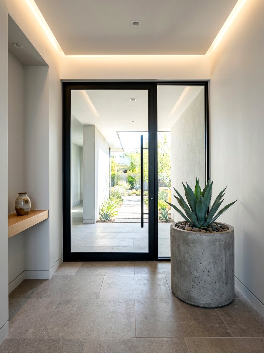 Minimalist entryway - 30 charming stoop decor ideas