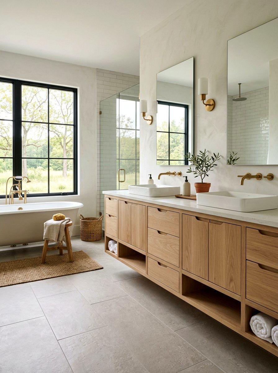 Minimalist farmhouse vanity - 30 farmhouse bathroom vanity ideas