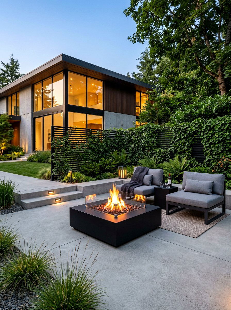 Minimalist fire pit - 30 fire pit lounge ideas