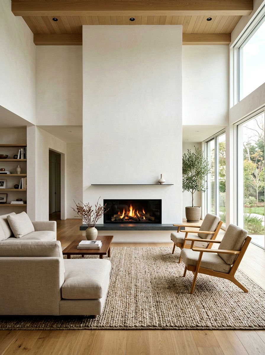 Minimalist fireplace living room 1 - 30 quiet luxury living room ideas
